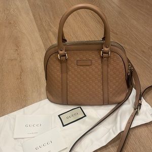 Gucci Convertible Dome Satchel Leather Mini